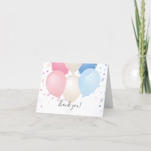 Pink and Blue pastel gender neutral thank you card