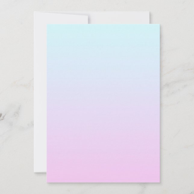 Pink and blue pastel gradient background invitation (Front)