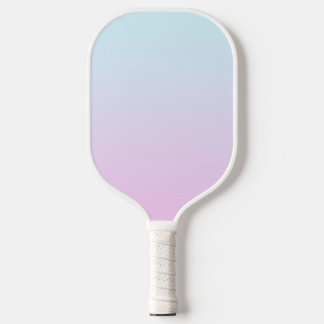 Pink and blue pastel gradient background pickleball paddle