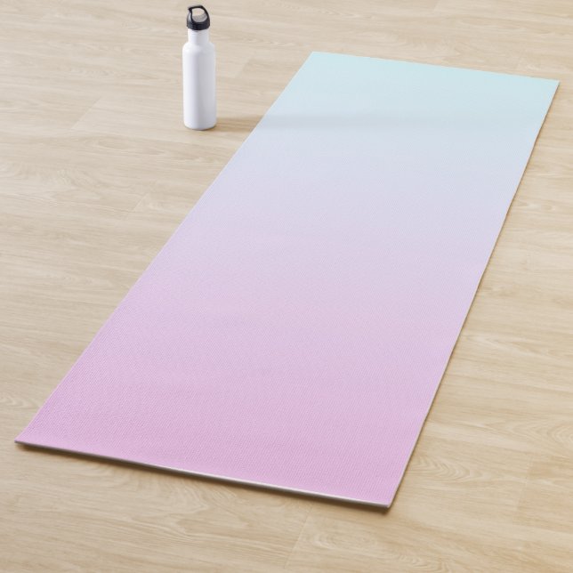 Pink and blue pastel gradient background yoga mat (In Situ)