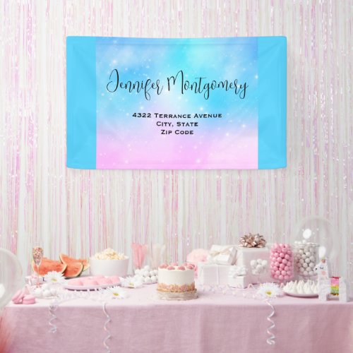 Pink and Blue Pastel Gradient Sky Address Banner
