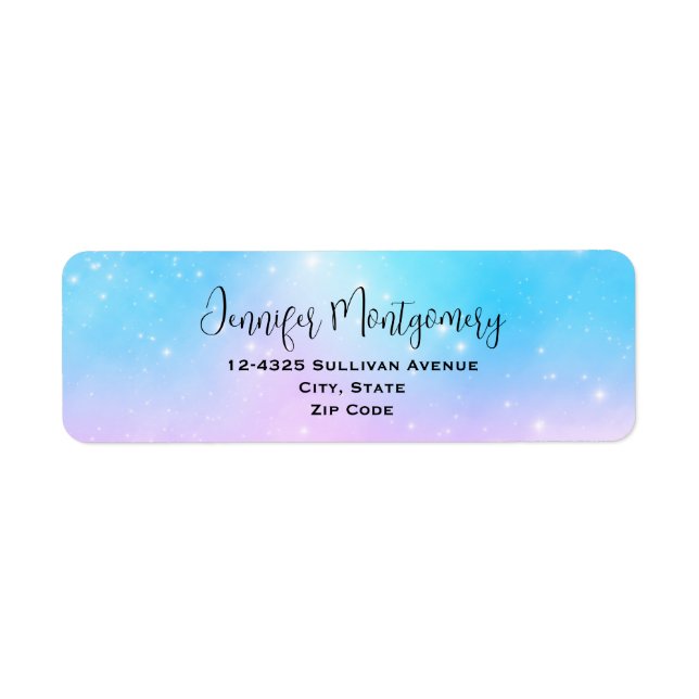 Pink and Blue Pastel Gradient Sky Address Label (Front)