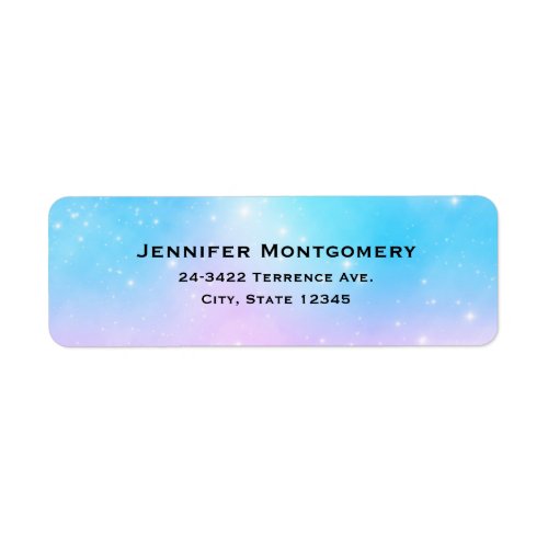 Pink and Blue Pastel Gradient Sky Address Label