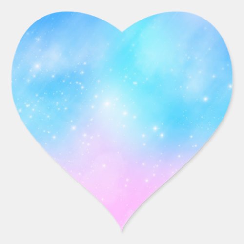 Pink and Blue Pastel Gradient Sky Heart Sticker