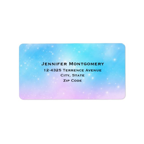 Pink and Blue Pastel Gradient Sky Label