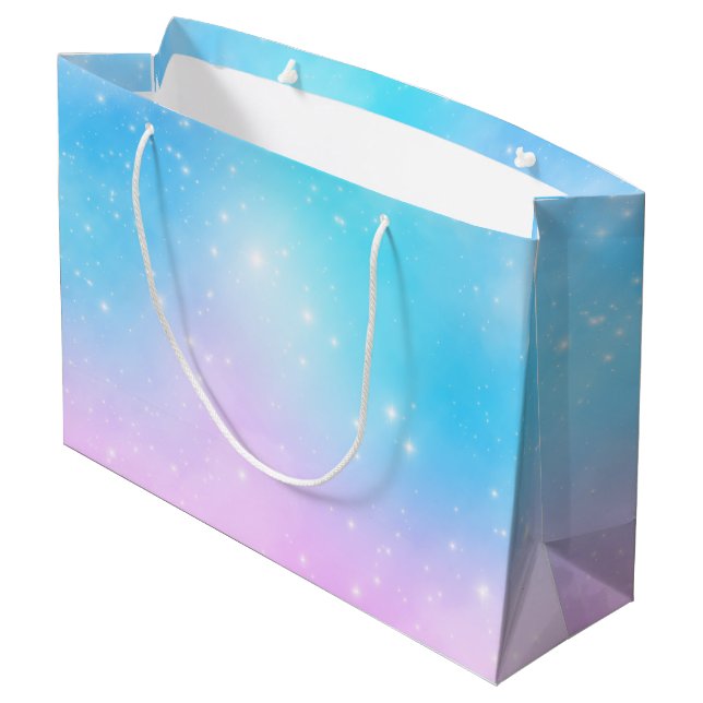 Pink and Blue Pastel Gradient Sky Large Gift Bag (Back Angled)