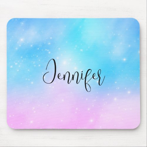 Pink and Blue Pastel Gradient Sky Mouse Pad