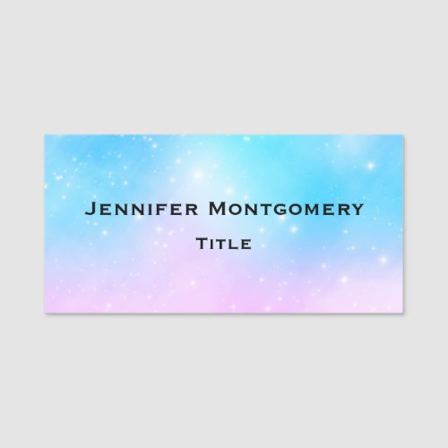 Pink and Blue Pastel Gradient Sky Name Tag