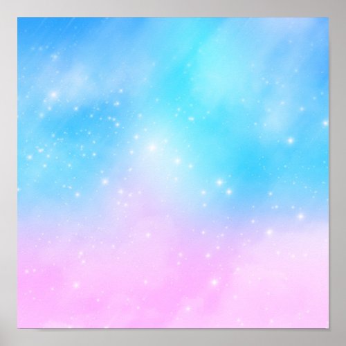 Pink and Blue Pastel Gradient Sky Poster