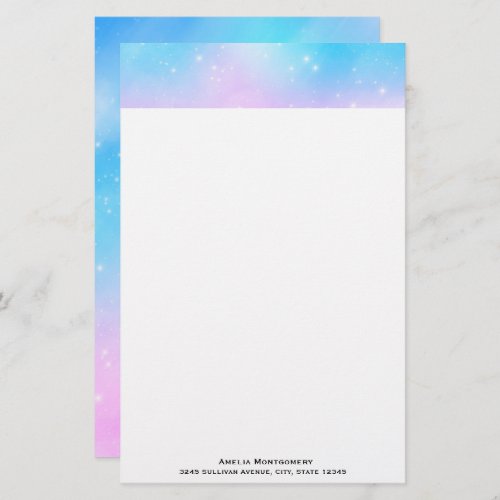 Pink and Blue Pastel Gradient Sky Stationery