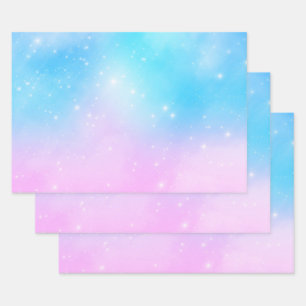 Pink and Blue Pastel Gradient Sky Wrapping Paper Sheets