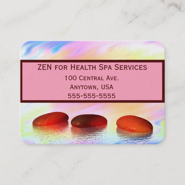 Pink and Blue Pastel Watercolours Business Card (Front)