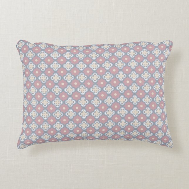 Pink and Blue Pattern Accent Pillow (Front)