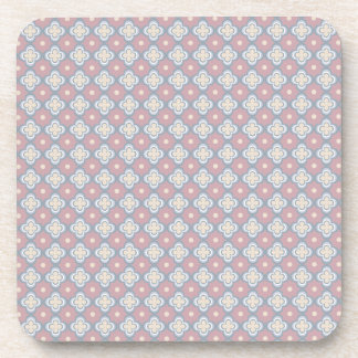 Pink and Blue Pattern Beverage Coaster