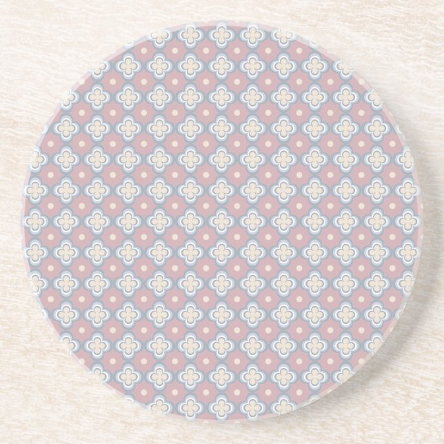 Pink and Blue Pattern Coaster (Front)