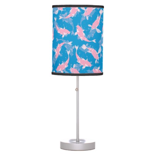 Pink and Blue Pattern _ Koi Fish Table Lamp