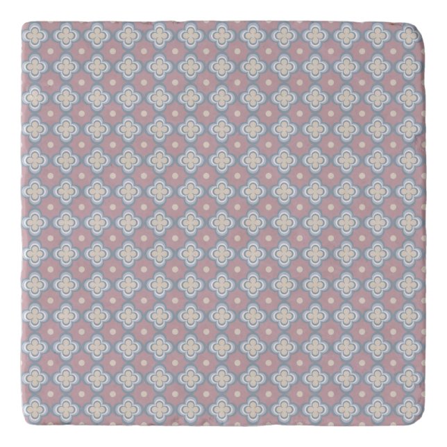 Pink and Blue Pattern Trivet (Front)