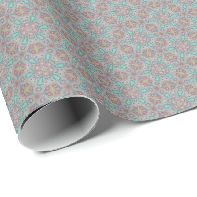 Pink and Blue Pattern Wrapping Paper. Wrapping Paper (Roll Corner)