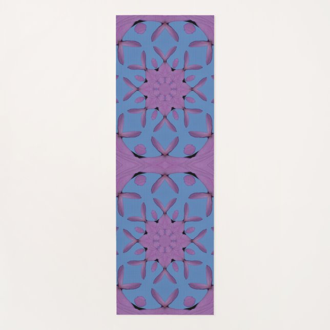 Pink and blue   pattern yoga mat (Front)