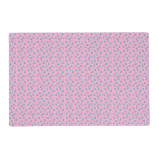 Pink and Blue Paws Pet Laminated Bowl Mat