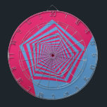 Pink and Blue Pentagon Spiral Dartboard<br><div class="desc">Digital abstract image with a pentagon spiral design in blue and pink by Objowl. As well as dartboards this design is also available on most other products. If you need help or would like me to make changes to this or any other item email me. objowl at gmail.com. No obligation...</div>