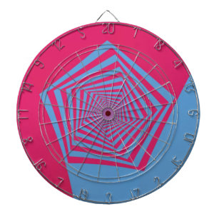 Pink and Blue Pentagon Spiral Dartboard