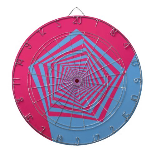 Pink and Blue Pentagon Spiral Dartboard