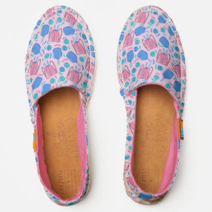 Pink and Blue Pickleball Pattern Espadrilles