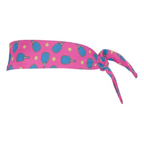 Pink and blue Pickleball Playtime Tie Headband