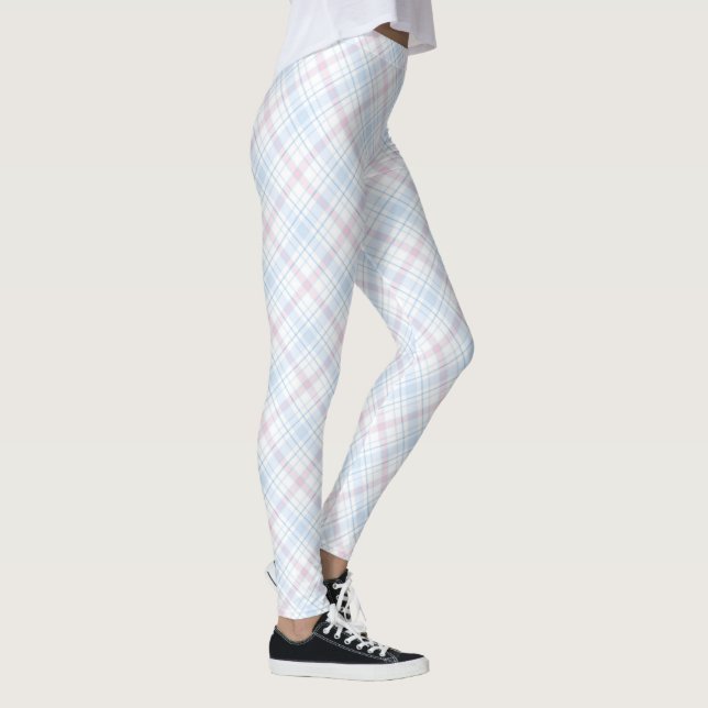 Pink and Blue Plaid Leggings (Right)