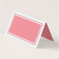 Pink and Blue Polka Dot Place Card