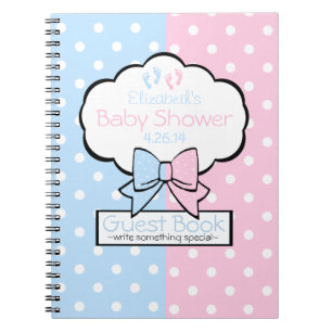 Pink and Blue Polka Dots Baby Shower Guest Book