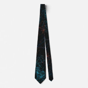 Pink And Blue Polygonal Pattern Neck Tie