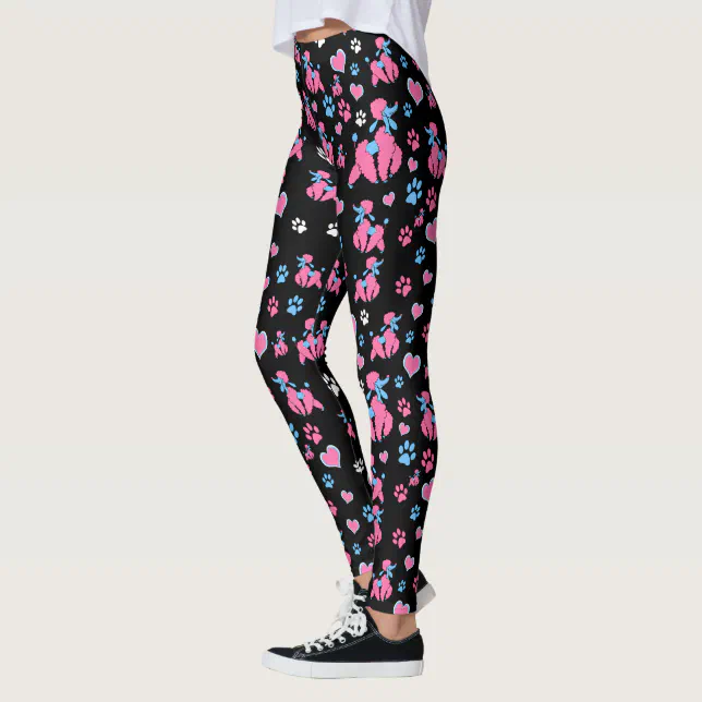 Dog Poodle Pattern Print Women Leggings