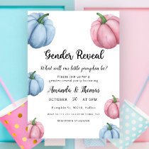 Pink and blue Pumpkins gender reveal Invitation