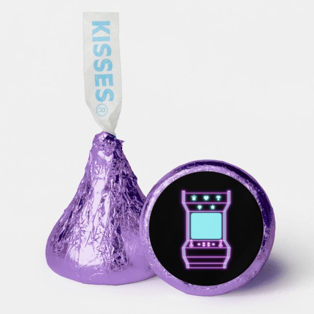 Pink and Blue Retro Arcade Video Game Hershey®'s Kisses® (Front)