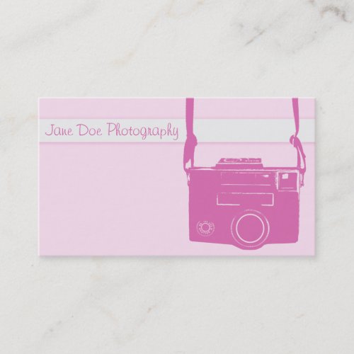Pink and Blue Retro Film Camera Business Card