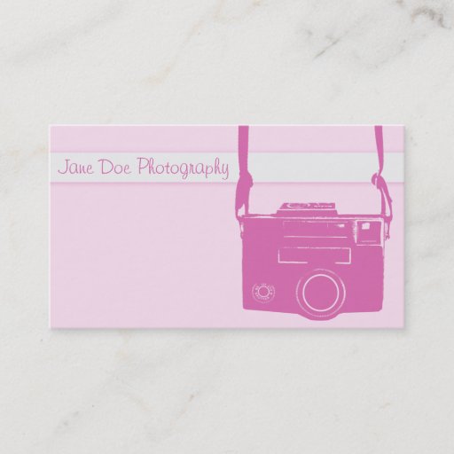 Customizable Pink and Blue Retro Film Camera Business Card