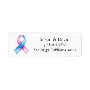 Pink and Blue Ribbon Awareness Support & Cause Label