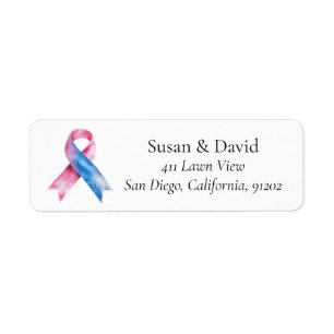Pink and Blue Ribbon Awareness Support & Cause Label