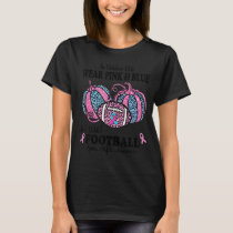 Pink And Blue Ribbon Leopard Football SIDS Awarene T-Shirt