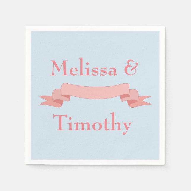 Pink and Blue ribbon Napkins (Front)
