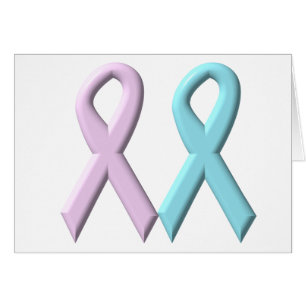 Pink and Blue Ribbons Cards