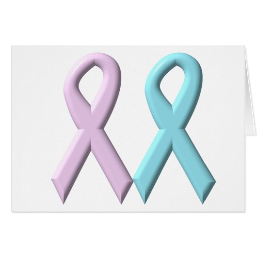 Pink and  Blue Ribbons Cards (Front Horizontal)