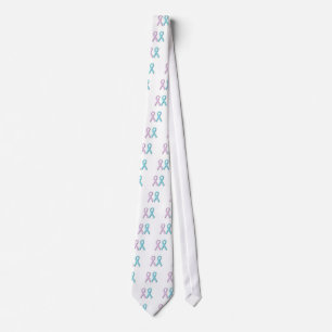 Pink and Blue Ribbons Neck Tie