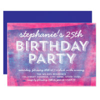 Pink and Blue Rolled Ink Any Age Birthday Card