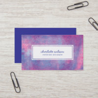 Pink and Blue Rolled Ink Modern Business Card