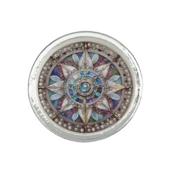 Pink And Blue Sapphires Diamonds Pearls Mandala Ring by leehillerloveadvice at Zazzle