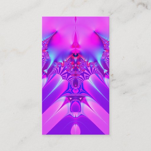 Customizable Pink and Blue Satin Fractal Business Card Templates