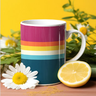 Pink and Blue Shades Stripe Coffee Mug